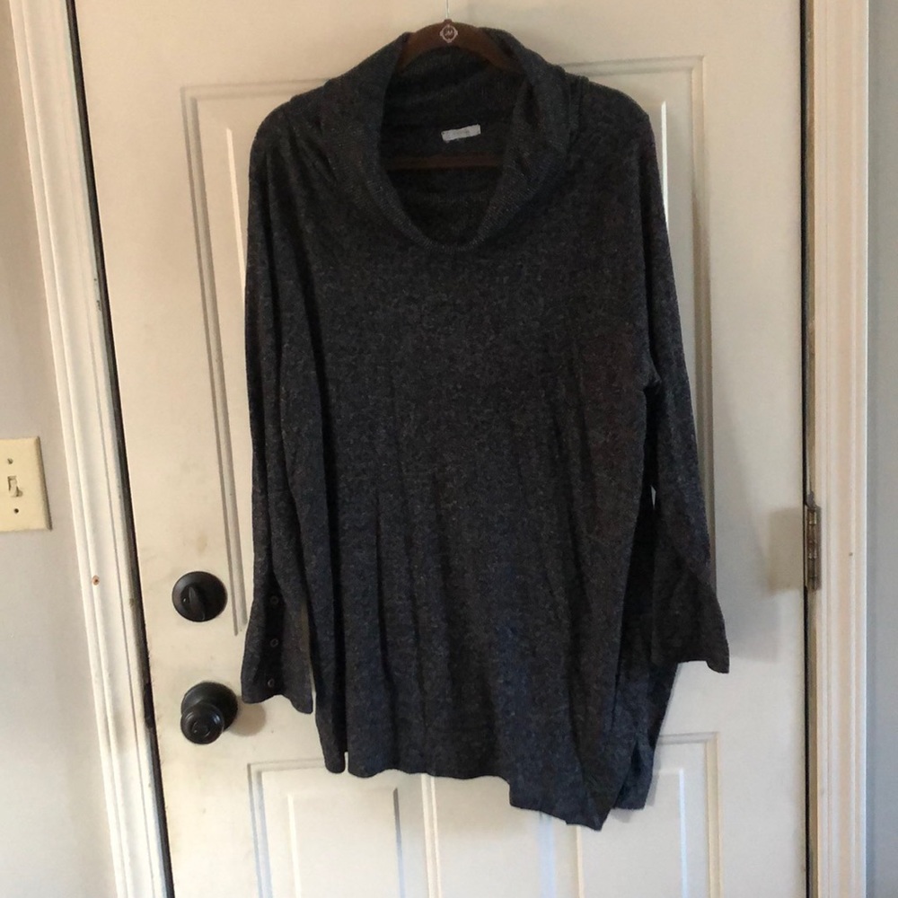 Charcoal Cowl Neck Tunic Sweater